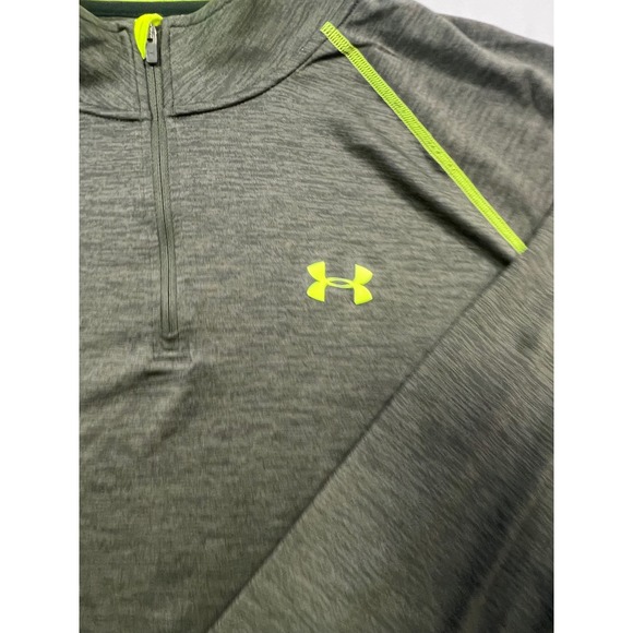 Under Armour Men's Gray HeatGear 1/4 Zip Long Sleeve Training Shirt 2XL J5 - Picture 3 of 6